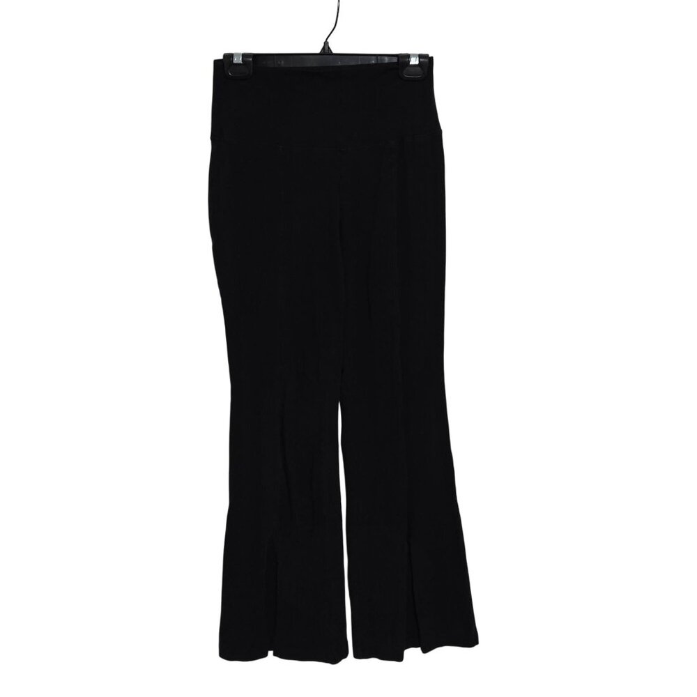 Aritzia TNA Atmosphere Split Hem Flared Pants in Black - Size medium